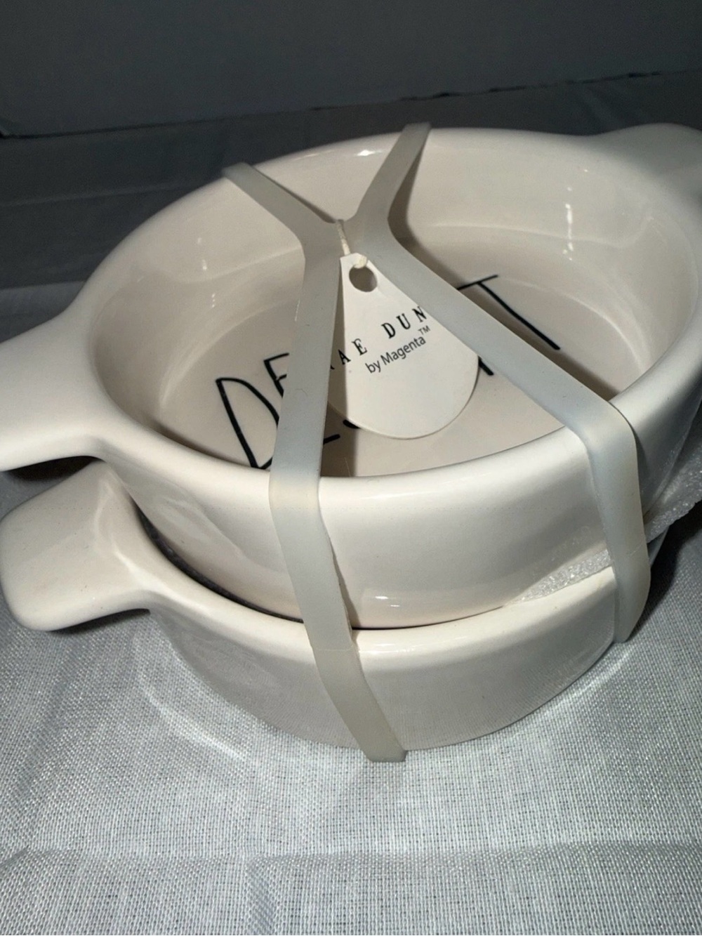 Rae Dunn White Stoneware Serving Bowls - Set of 2